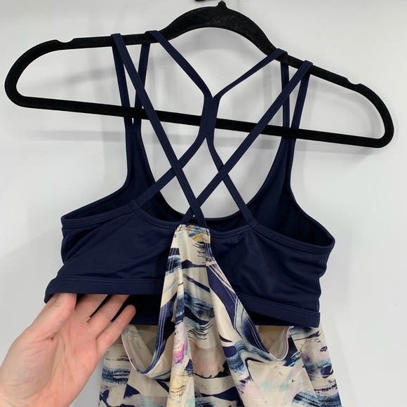 ATHLETA Vivid Side Tie Tankini Swim Top Strappy XS Shirred 211897 UPF 50+ Women - Picture 10 of 10